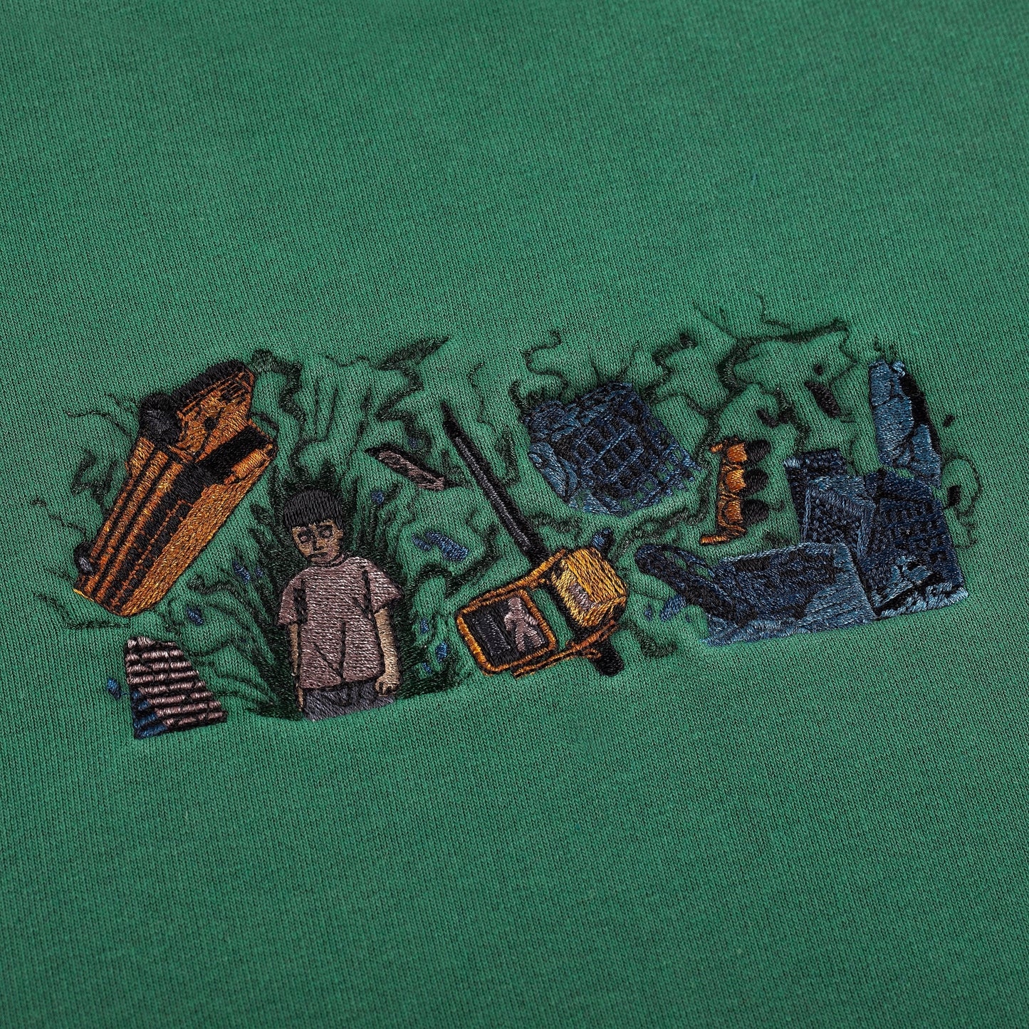 "super kid" crewneck green