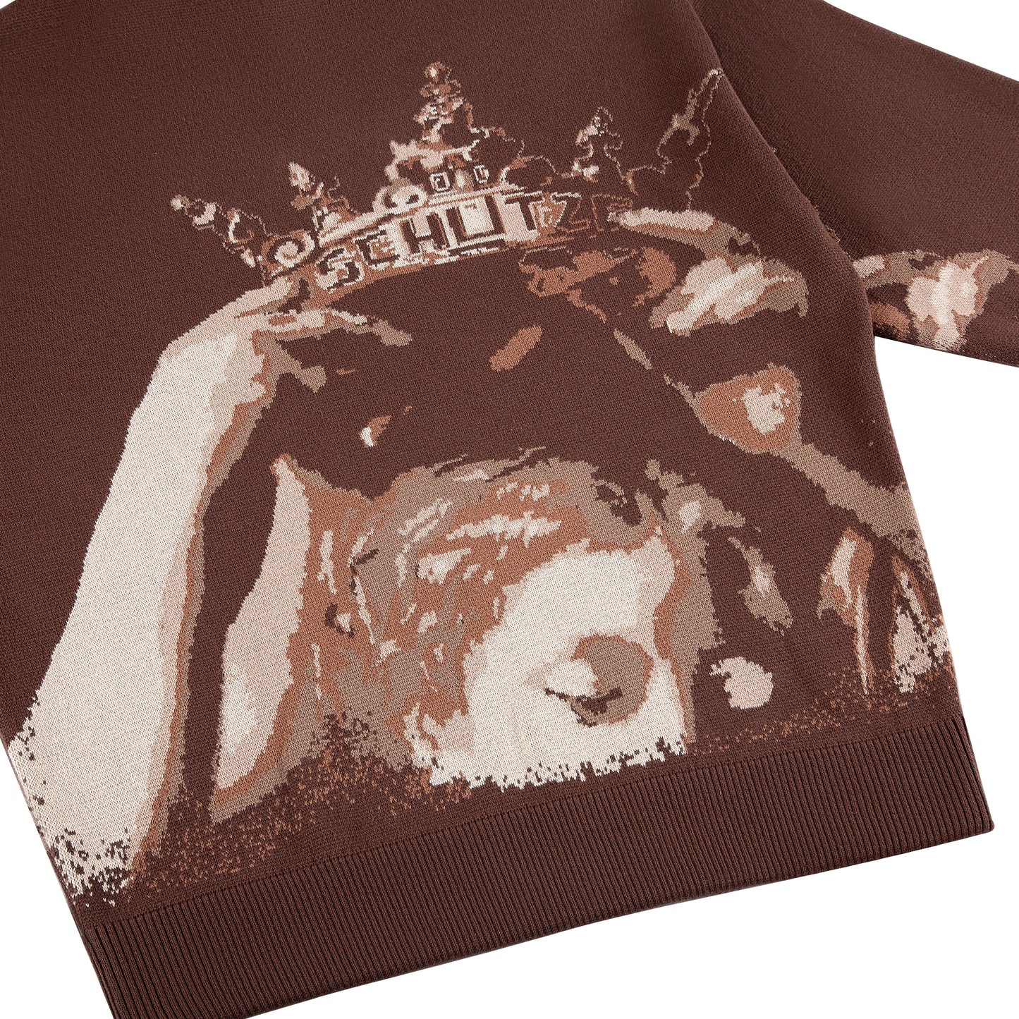 "awakening" knit Hoodie brown