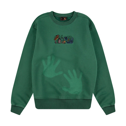 "super kid" crewneck green
