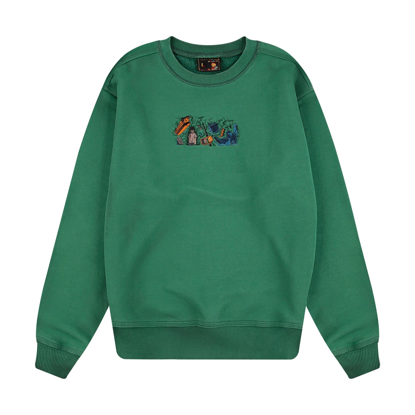 "super kid" crewneck green