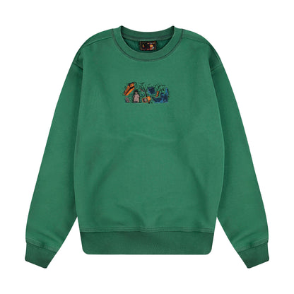 "super kid" crewneck green
