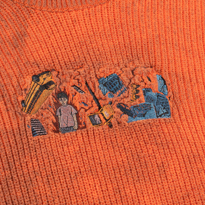 "super kid" heat reactive knit orange