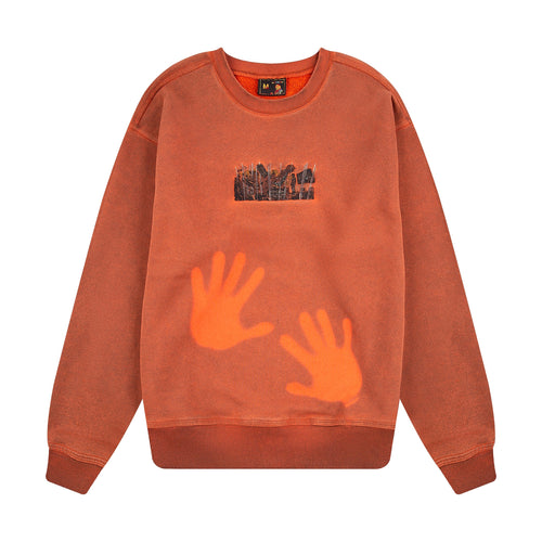 "super kid" crewneck orange