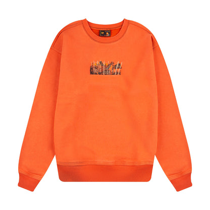 "super kid" crewneck orange