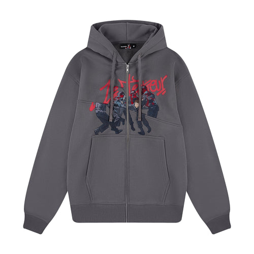"riot" Zip Up grey