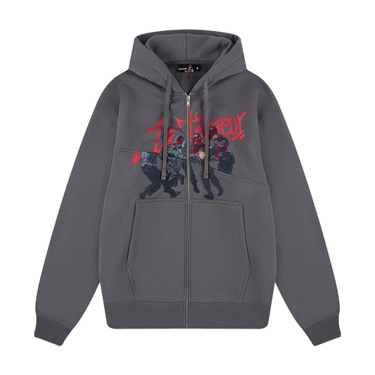 "riot" Zip Up grey