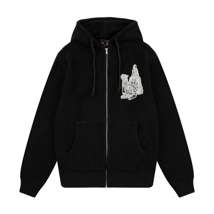 "yasmin v3" Zip Up knit black