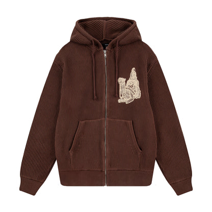 "yasmin v3" Zip Up knit brown