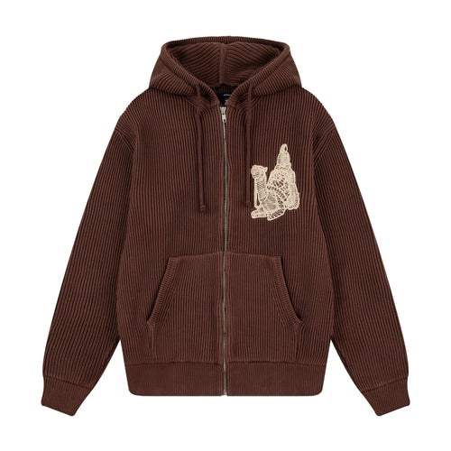 "yasmin v3" Zip Up knit brown