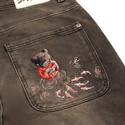 "koi fish v2" denim brown