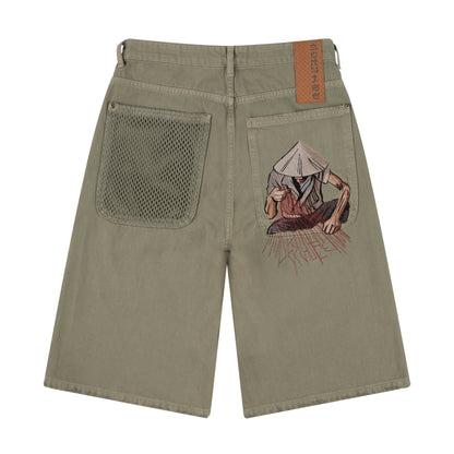 "lotus" Jorts green