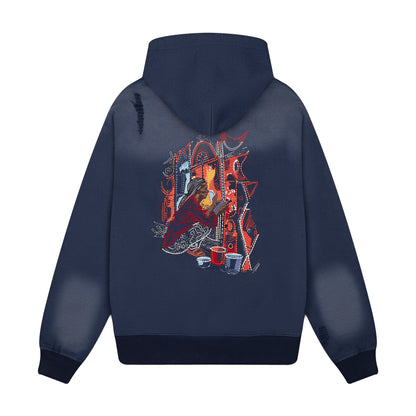 "mosaic" Zip Up Navy