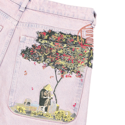 "lotus" Jorts faded rose