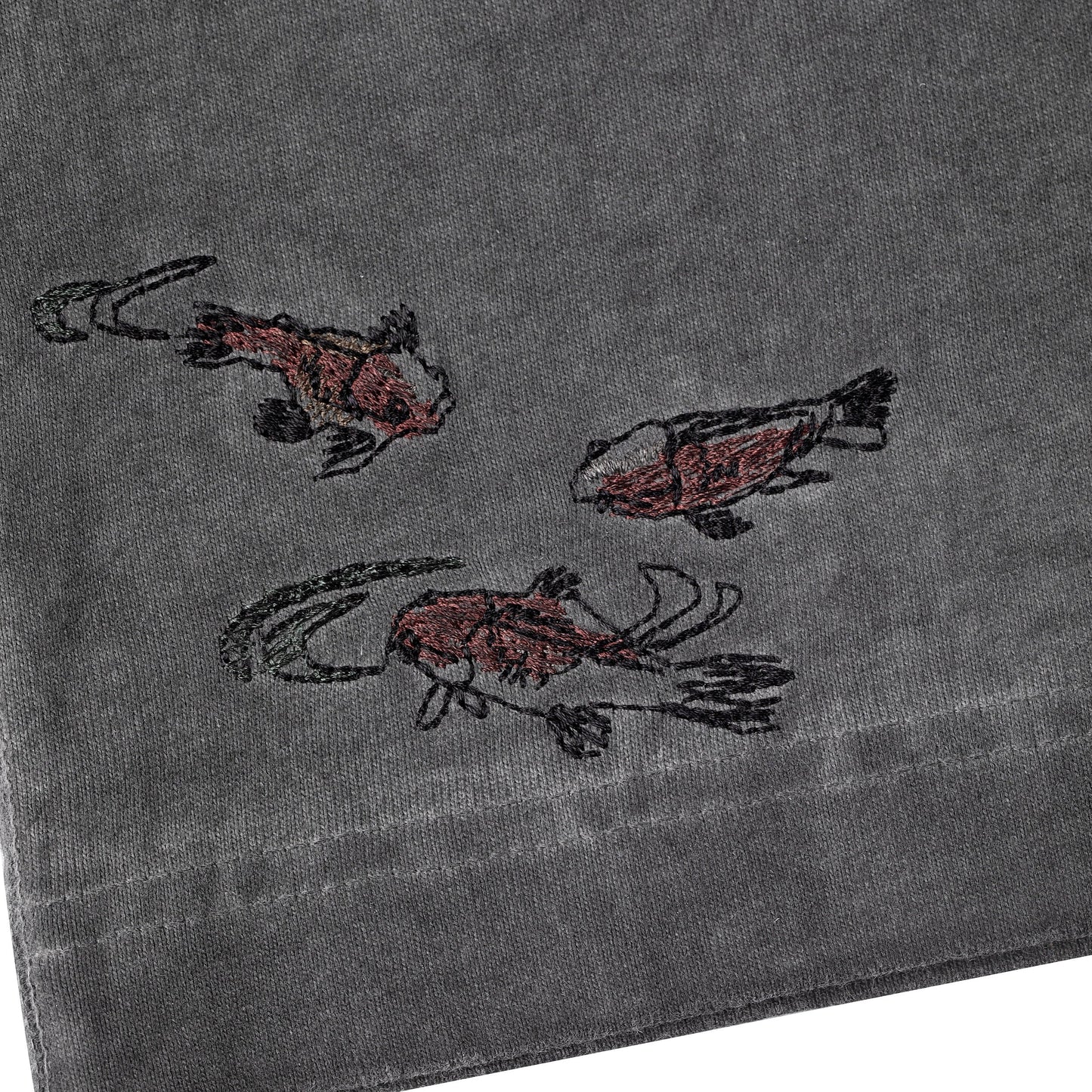 "lotus" T shirt oil washed anthracite