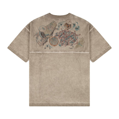 "lotus" T shirt sage green