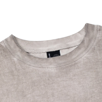 "lotus" T shirt oil washed light grey