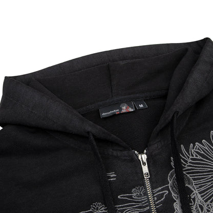 "sashiko" Zip Up black