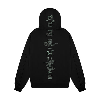 "sashiko" Hoodie black