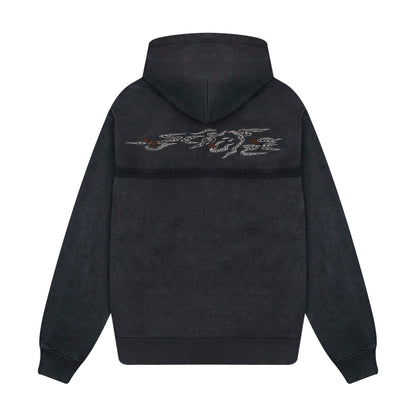 "sashiko" Hoodie anthracite