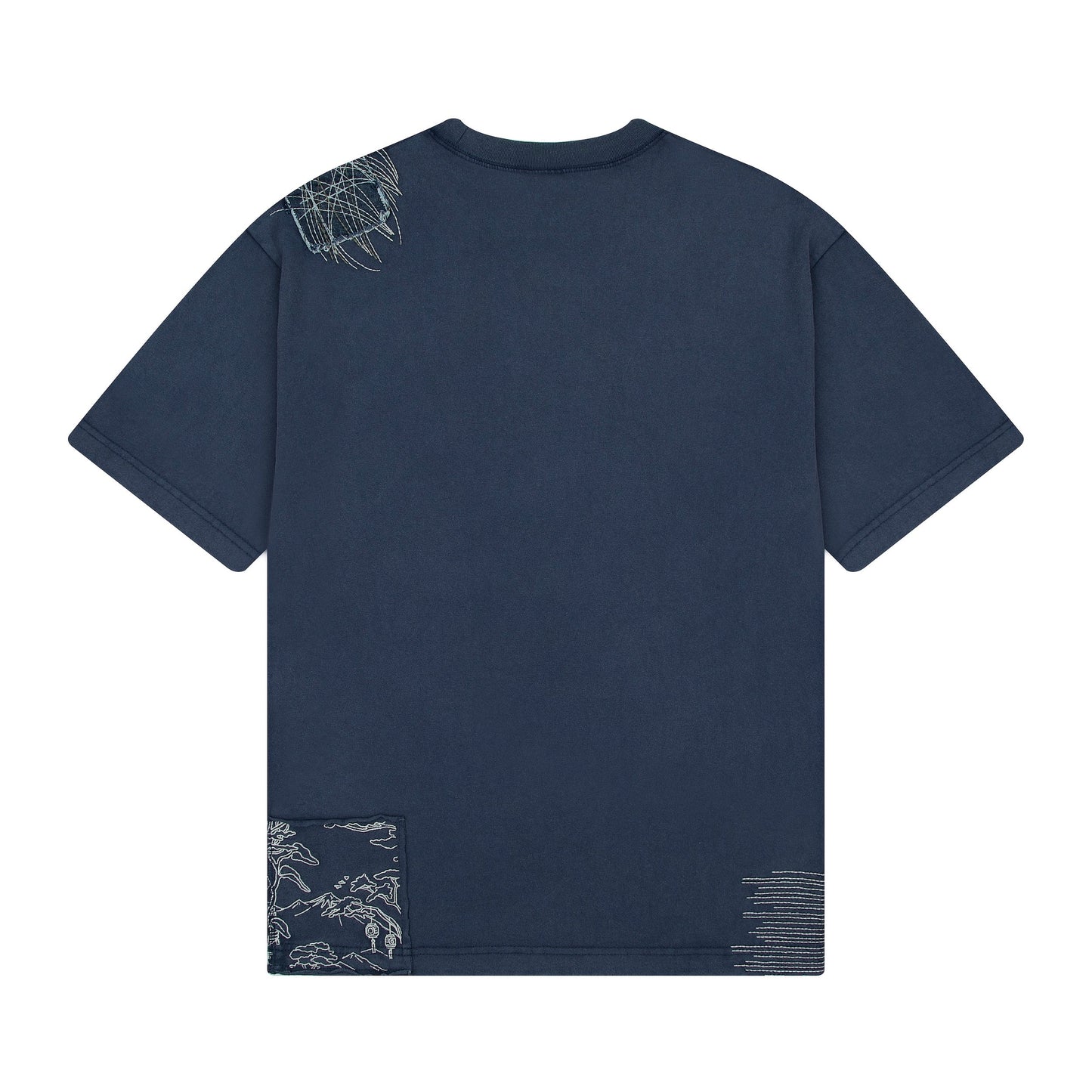 "sashiko" T Shirt navy