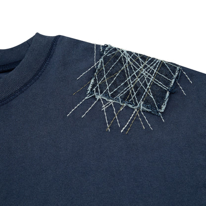 "sashiko" T Shirt navy