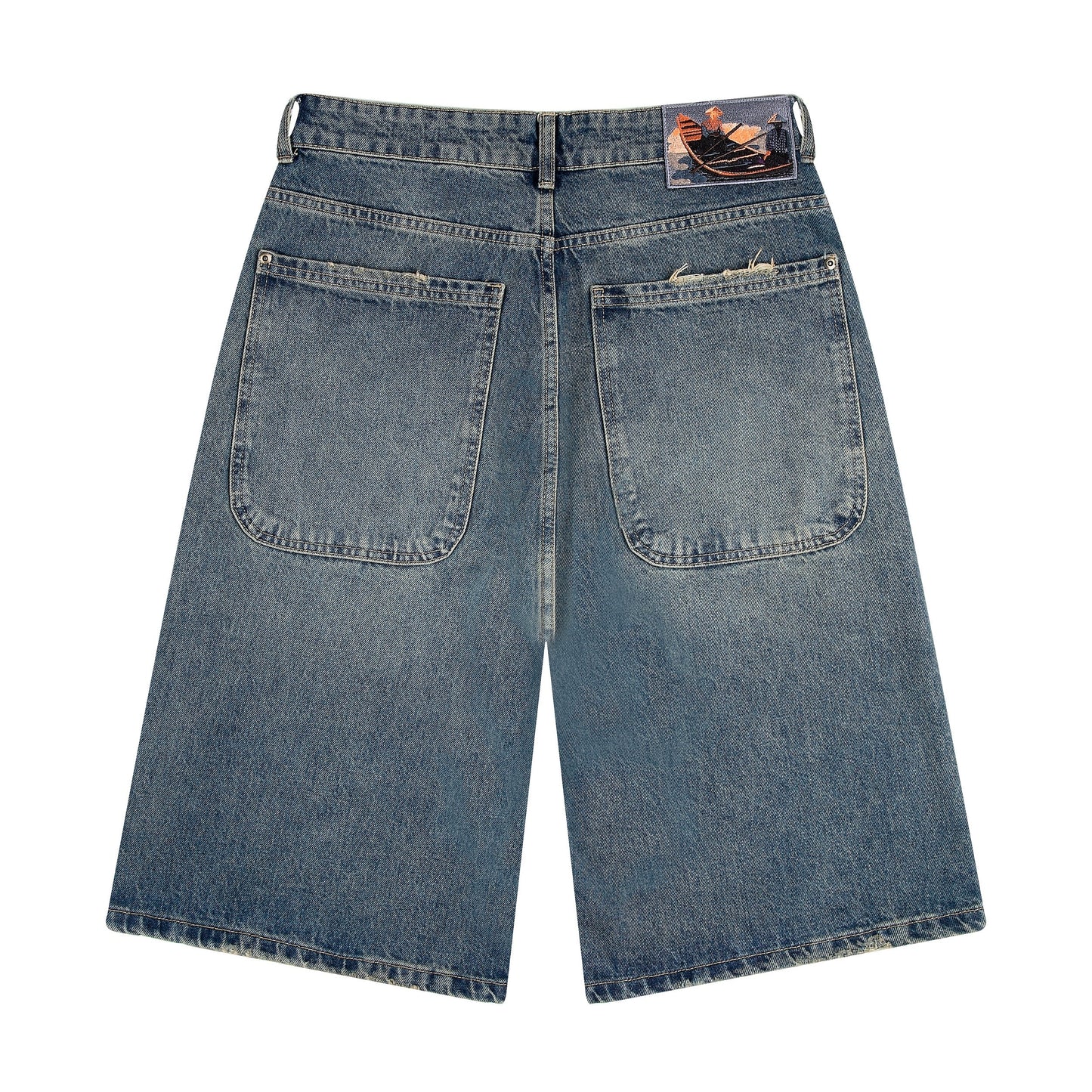 "lotus" Jorts indigo