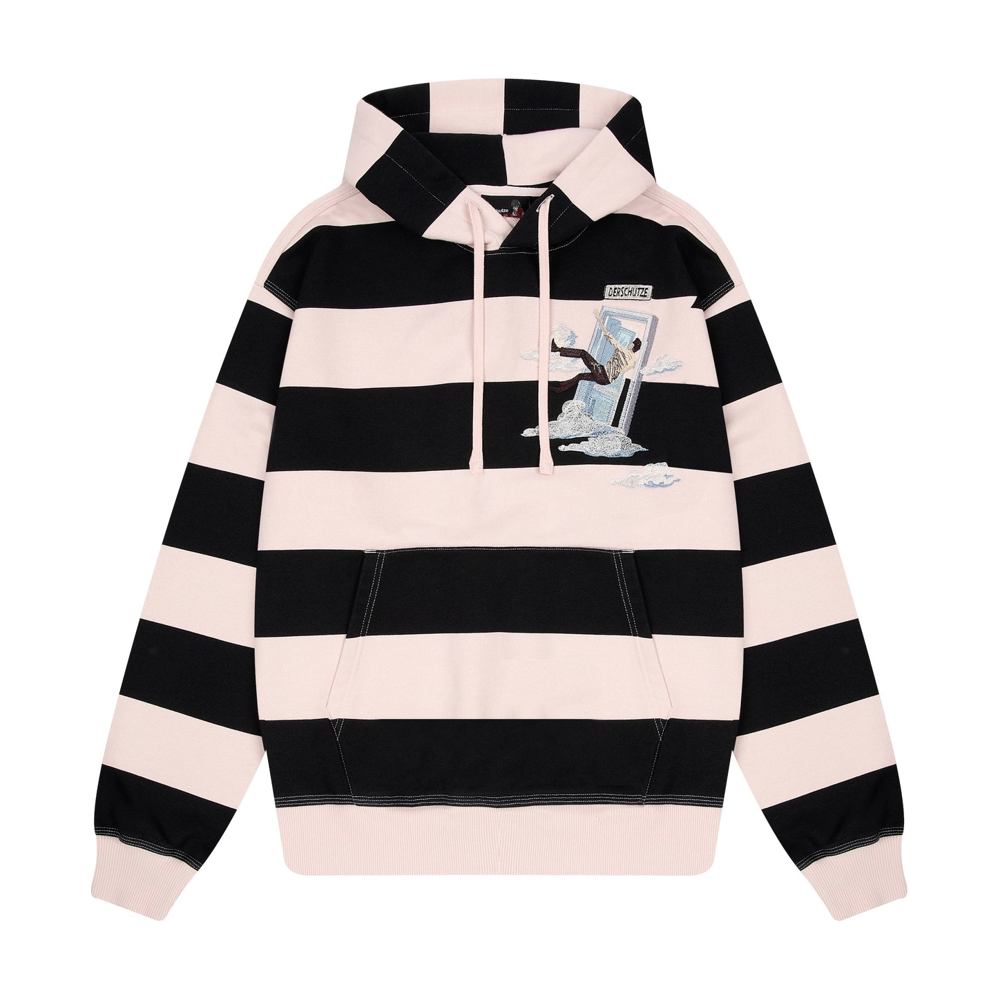"on air" pink-purple striped Hoodie