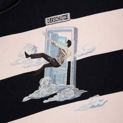 "on air" pink-purple striped Hoodie